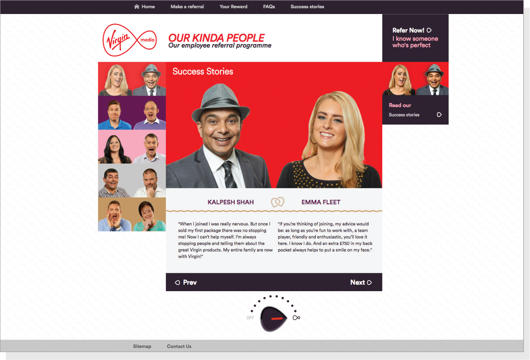 virgin media employee referral website