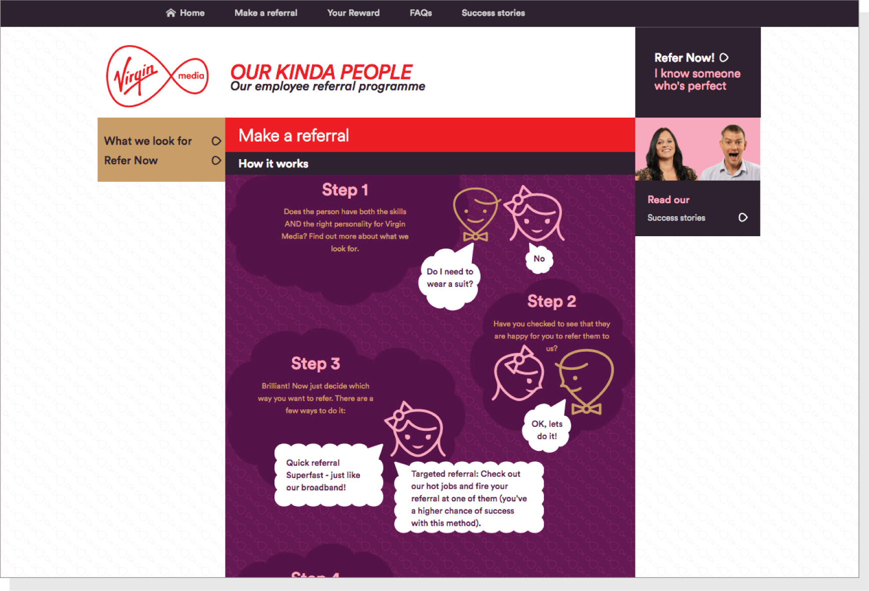 virgin media employee referral website